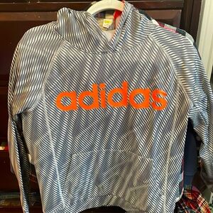 Adidas orange and gray sweater
